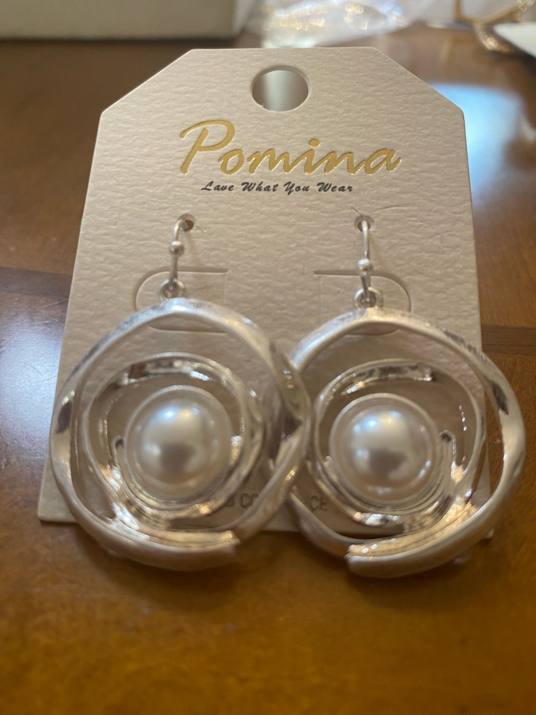 Pomina Silver-Tone Pearl Orb Drop Earrings 12$